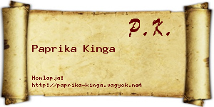 Paprika Kinga névjegykártya